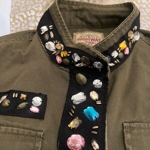 Embellished Olive Green Jacket